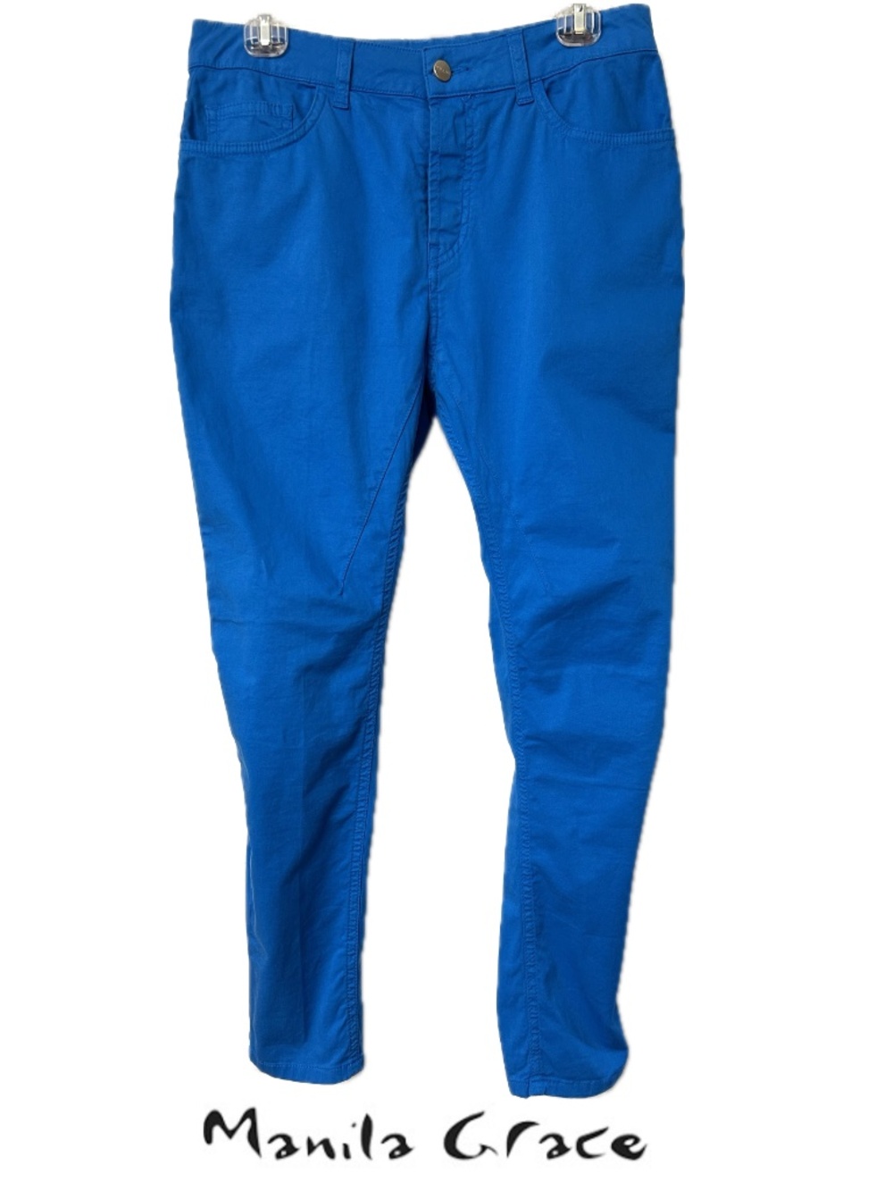 Manila Grace Street Tapered Seamed 5 Pocket Stretch Pants Size 40 Made in Italy